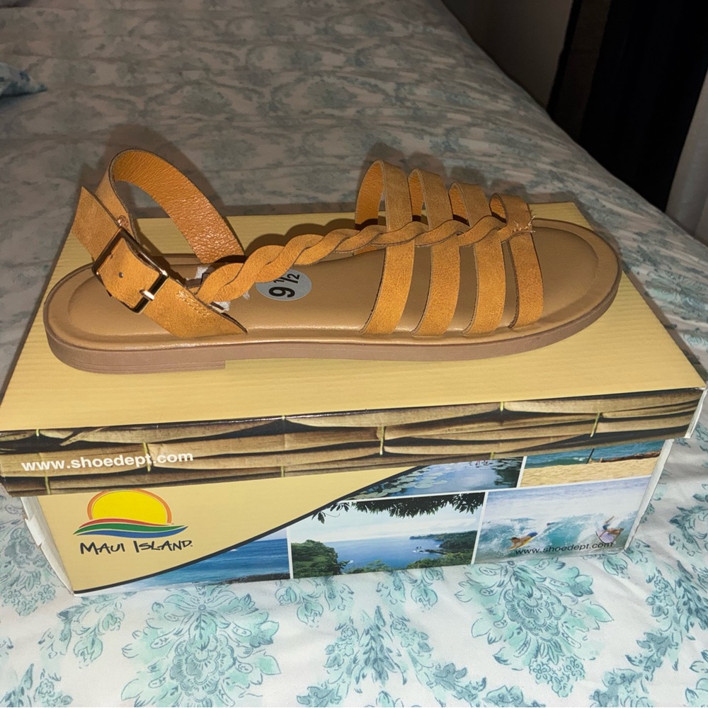 White Mountain Tan Braided Sandals